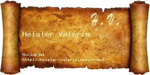 Heisler Valéria névjegykártya